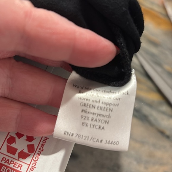 Eileen Fisher Harem Leggings Pants  Black Ribbed Ankles Medium / Large - Picture 5 of 5